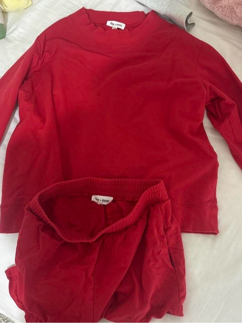 Cozy Red Crewneck Sweatshirt by day + moon